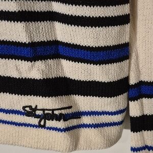 St. John Sweater - Black, Blue, and Cream Stripes
